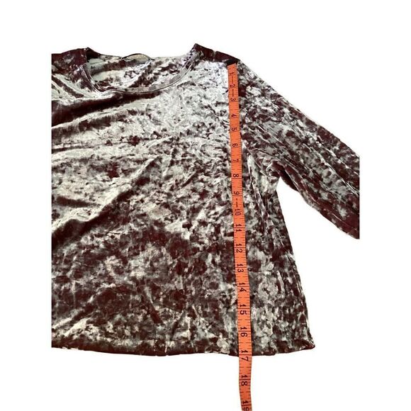 Zara Velvet Long Sleeve Crop Top Soft Everyday Workwear Party Going Out - Picture 10 of 10